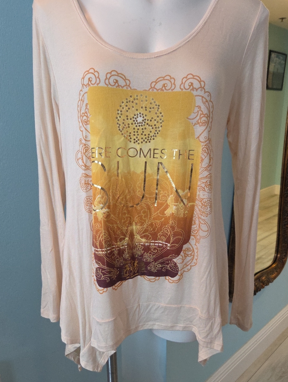 Beatles Here Comes The Sun Long Sleeve Shirt NWT
